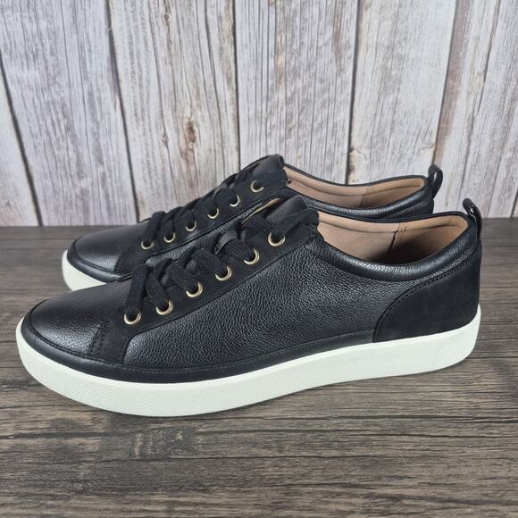 Vionic Winny Sneakers Onyx Black Leather Arch Support & Comfort Women's Sz 11 - Picture 1 of 9